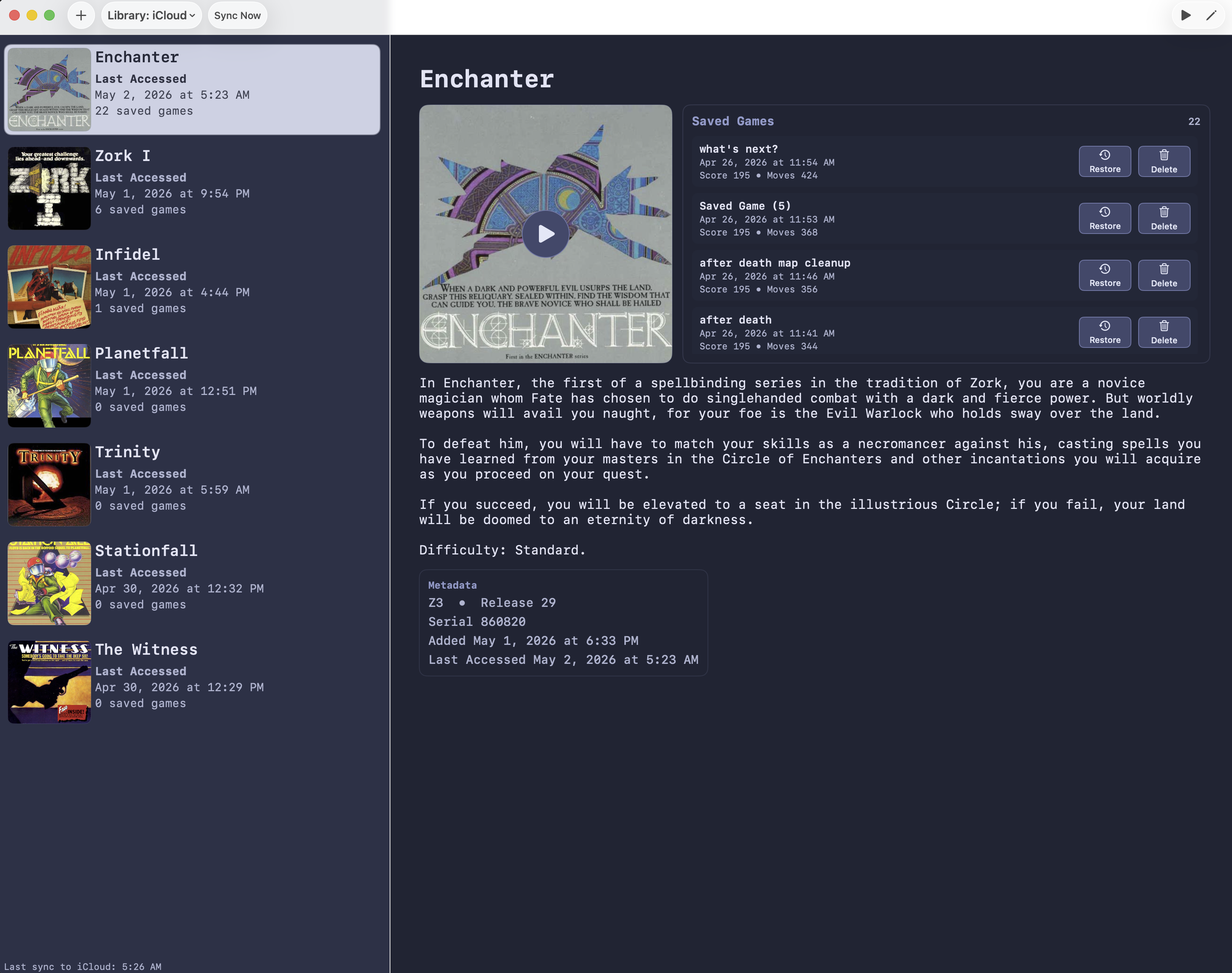 Fweep interface showing a collection or library-oriented view of the desktop app.